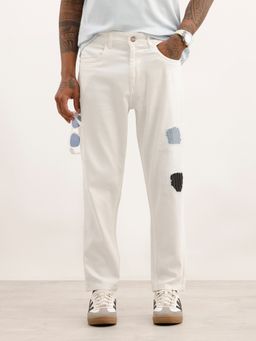 WROGN - White Classic Distressed Patch Detail Denim Jeans