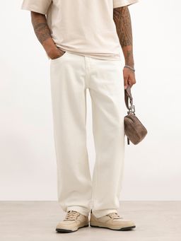WROGN - White Solid Loose Fit Denim Jeans