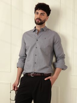 WROGN - Grey Solid Linen Blend Shirt