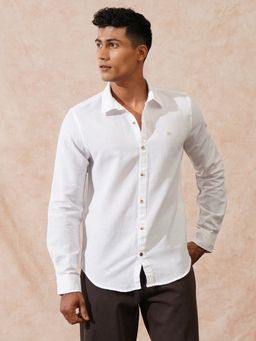 WROGN - White Cotton Linen Slim Fit Shirt
