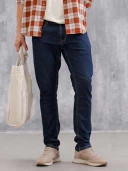 WROGN - Blue Solid Slim Tappered Jeans