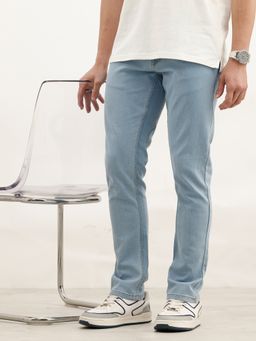 WROGN - Blue Solid Slim Fit Denim Jeans