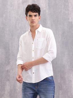 WROGN - White 100% Cotton Classic Full Sleeve Shirt