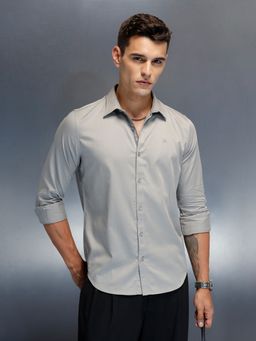 WROGN - Grey Men's Casual Slim Fit Shirt