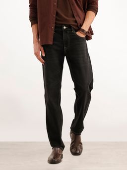 WROGN - Black Solid Straight Fit Denim Jeans