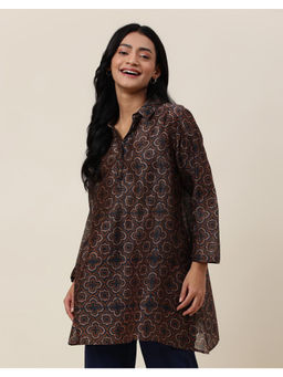 Fabindia - Brown Cotton Silk Printed Ajrakh Tunic