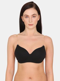 Zivame - Beautiful Basics Padded Non Wired 3-4th Coverage Backless Bra - Black