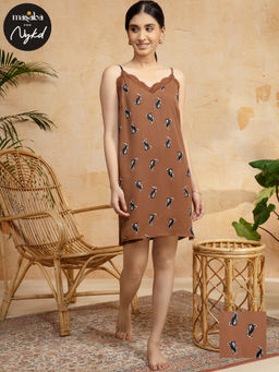 Nykd by Nykaa - Satin Slip Dress - NYS070 - Brown Rabbit