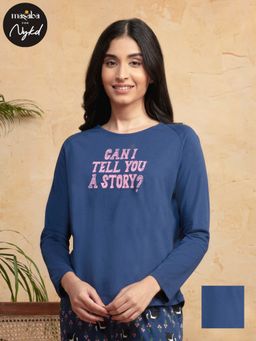 Nykd by Nykaa - Cotton Full sleeve T-Shirt - Blue NYS063
