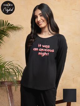 Nykd by Nykaa - Cotton Full sleeve T-Shirt - Black NYS092