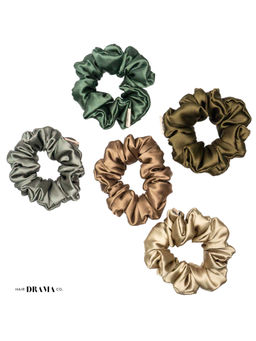Hair Drama Co. - Classic Nudes Satin Scrunchies - (Set of 5)