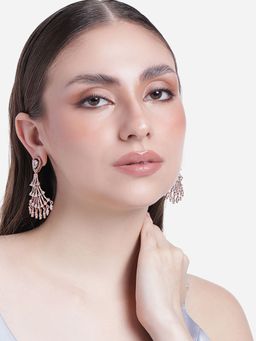 Estele - Rose Gold Plated CZ Beautiful Designer Earrings for Women