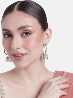 Estele - Rose Gold Plated CZ Gorgeous Jhumki Earrings for Women