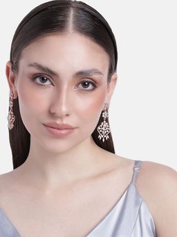 Estele - Rose Gold Plated CZ Ravishing Drop Earrings for Women