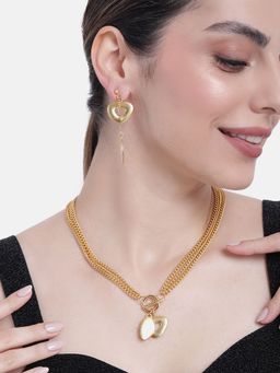 Estele - Gold Plated Charm Designer Necklace Set For Women