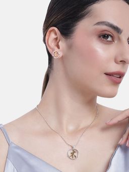 Estele - Gold & Rhodium Plated Charm Pendant Necklace Set For Girls And Womens