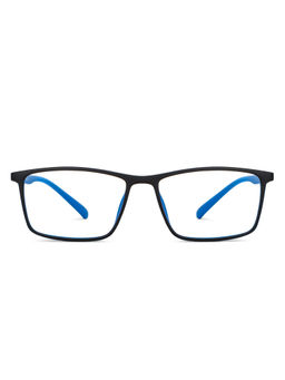 Lenskart Blu - Black Rectangle Large Blue Cut Anti-Glare Zero Power Computer Glasses for Men & Women
