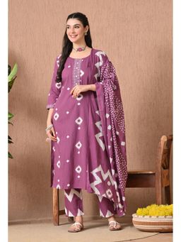 Gahan - Women Purple Pure Cotton Kurta Sets