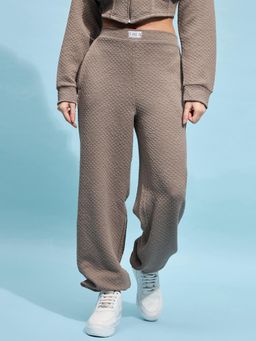 STREET 9 - Women Beige Textured Relaxed Fit Joggers