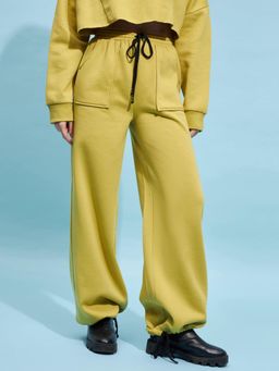 STREET 9 - Women Mustard Loose Fit Solid Joggers