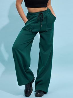 STREET 9 - Women Green Loose Fit Solid Joggers