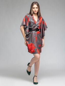 SHAYE - V-Neck Floral Print Short Sleeves Casual Dress for Women (Set of 2)