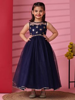 Toy Balloon Kids - Girls Navy Blue Polyester Gown