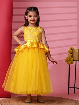 Toy Balloon Kids - Girls Yellow Polyester Gown