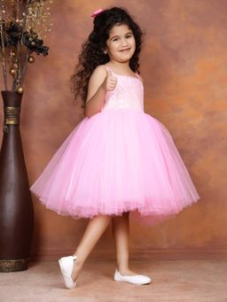 Toy Balloon Kids - Girls Pink Polyester Knee Length Dress