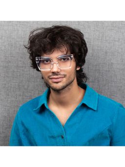 TED SMITH - Iconic Square Uv Protection Clear Sunglasses for Mens Womens