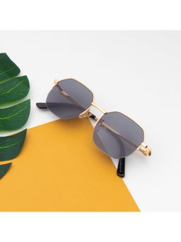 TED SMITH - Iconic Hexagonal Uv Protection Grey Sunglasses for Mens Womens