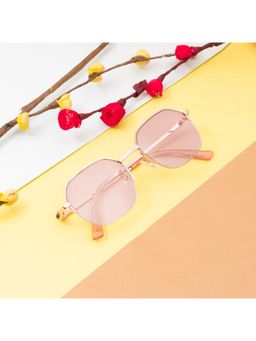 TED SMITH - Iconic Hexagonal Uv Protection Pink Graded Sunglasses for Mens Womens