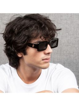 TED SMITH - Iconic Rectangular Polarized Grey Sunglasses for Mens Womens