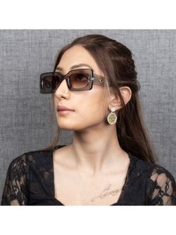 TED SMITH - Iconic Rectangular Polarized Brown Graded Sunglasses for Mens Womens