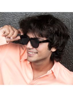 TED SMITH - Iconic Aviator Uv Protection Black Sunglasses for Mens Womens