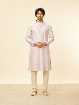 Manyavar - Mens Purple Blended Viscose Woven Kurta Pyjama (Set of 2)