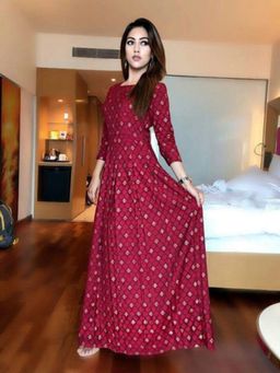 Label Rishmaan - Royal Synonym Maroon Dress