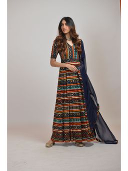 Label Rishmaan - Umang Multi-Color Dress with Dupatta (Set of 2)