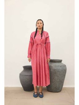 Prakriti Jaipur - Pink Purple Long Dress with Belt (Set of 2)