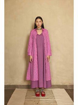 Prakriti Jaipur - Purple Strappy Jacket Dress with Jacket (Set of 2)