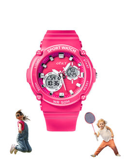 Spiky - Round Stylish Multi Functional Sports Digital Wrist Watch for Boys & Girls Pink