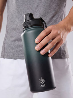 CULT - 1L Bottle Steel with Sports Cap Dual Black/Green