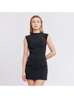 PARTIQ - Black Solid Sleeveless Co-Ord (Set of 2)