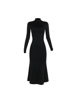 PARTIQ - Solid Full Sleeves Maxi Dress