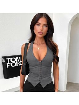 PARTIQ - Solid Sleeveless Waist Coat