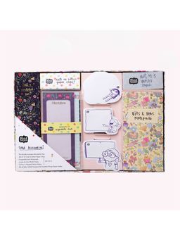 Alicia Souza - Desk Accessories Kit-With Purple Floral Ballpoint Pen