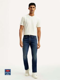 Levi's - Men'S 513 Blue Slim Straight Fit Mid Rise Jeans
