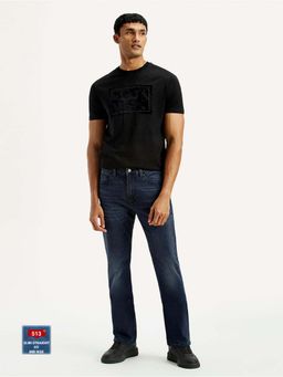 Levi's - Men'S 513 Dark Navy Blue Slim Straight Fit Mid Rise Jeans