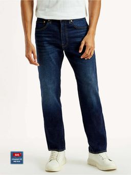 Levi's - Mens 505 Regular Fit Dark-Blue Jeans