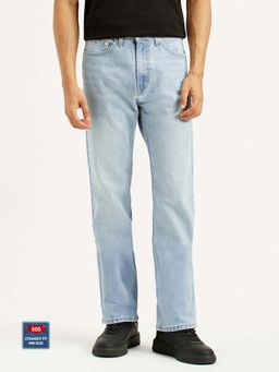 Levi's - Men'S 505 Light Indigo Straight Fit Mid Rise Jeans